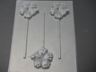 532 Hibiscus Chocolate or Hard Candy Lollipop Mold